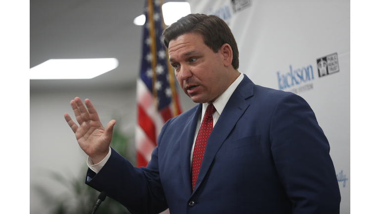 Florida Governor Ron DeSantis And Miami-Dade County Mayor Carlos Gimenez Hold Coronavirus Briefing