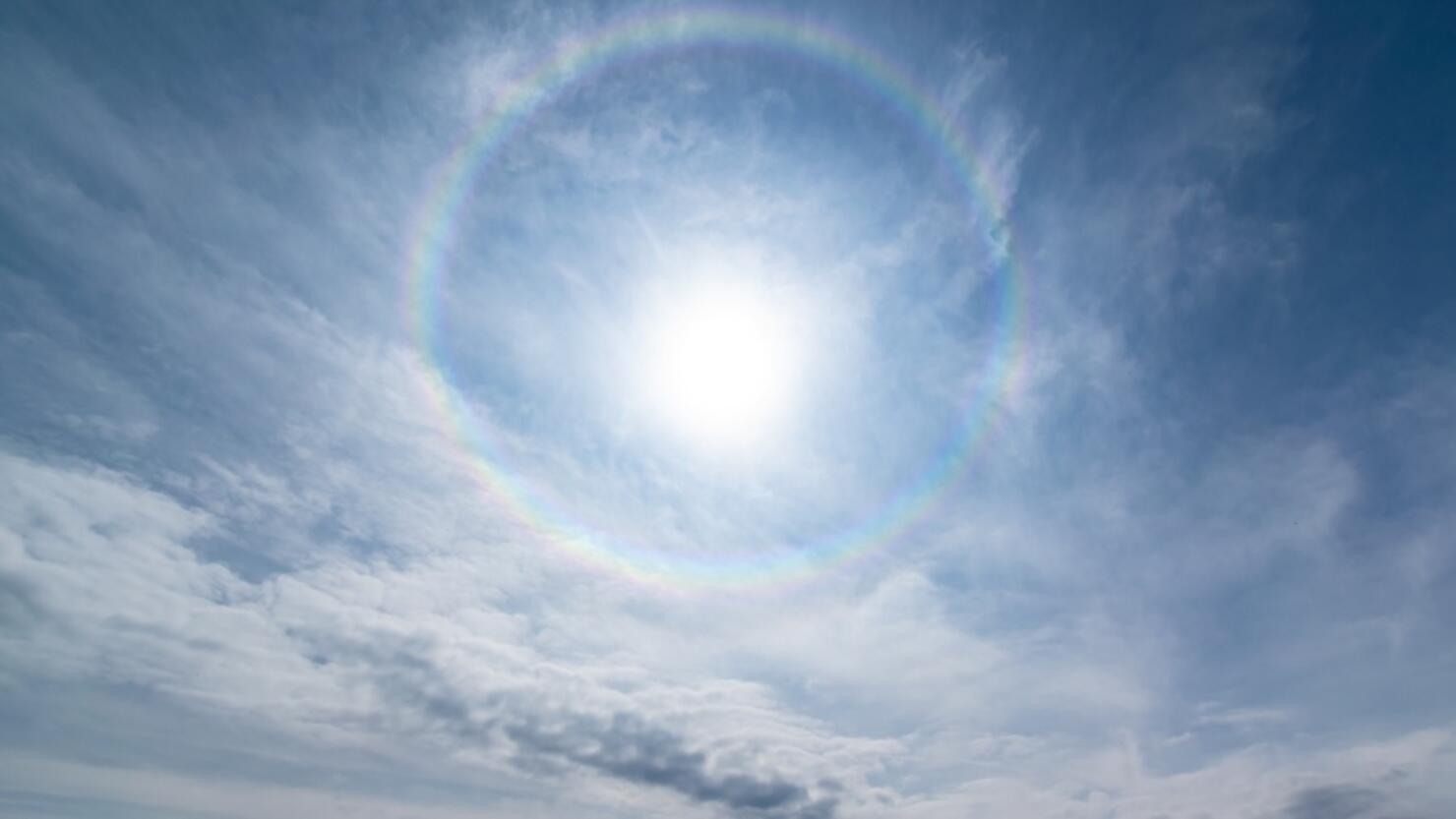 Halo on island in Kanagawa prefecture of Japan