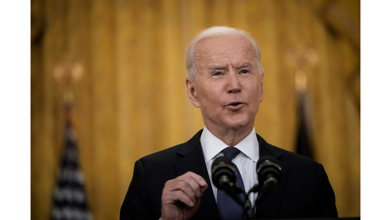 President Biden Delivers Remarks On The Economy From The East Room Of White House