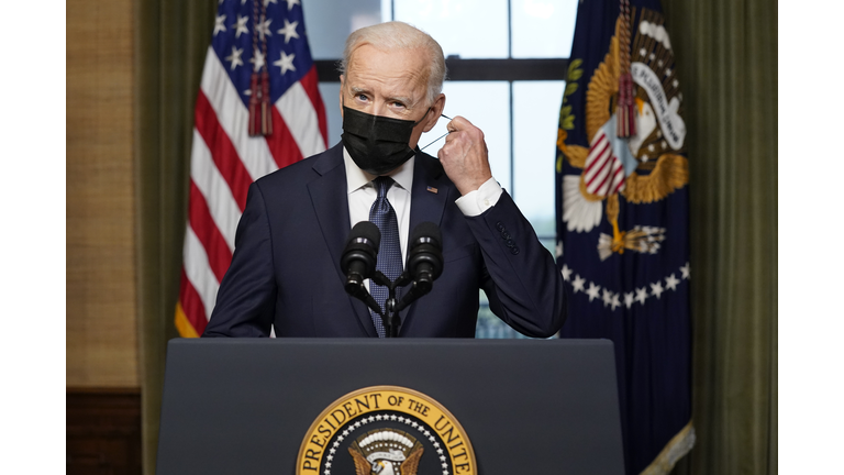 President Biden Delivers Address On Afghanistan From White House Treaty Room