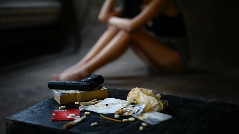 Drugs overdose and addiction concepts. Drug Rehabilitation Concepts.