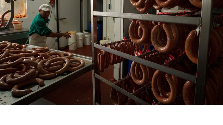 Sausage Processing Factory In Spain After The World Health Organization Recent Health Announcement