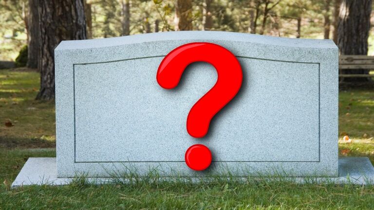 Blank Cemetery Headstone Close Up, No Name