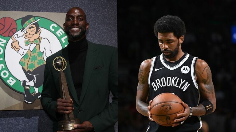 Celtics legend Garnett calls out Kyrie for stomping on logo