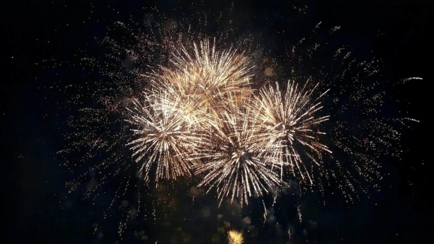Low Angle View Of Firework Display At Night