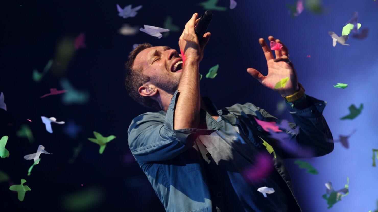 Lead singer of Coldplay Chris Martin per