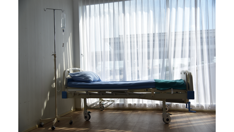 The patient bed in Hospital room is empty for Medical Treatment
