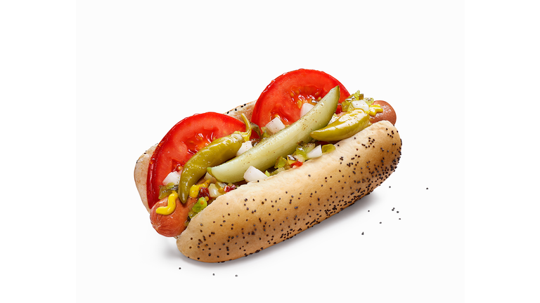 Chicago style hot dog