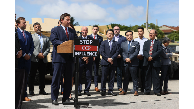 Florida Governor Ron DeSantis Holds News Conference In Miami