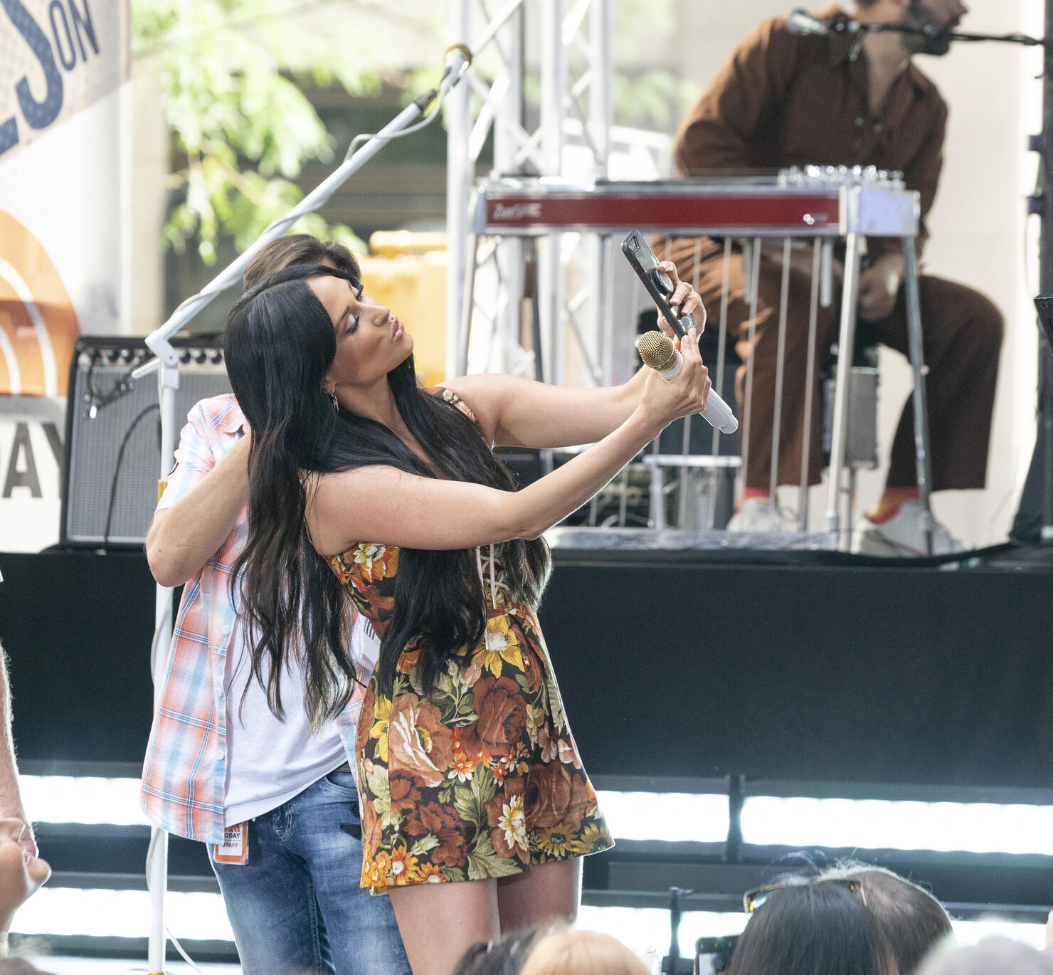Singer Kacey Musgraves takes selfie for fans during