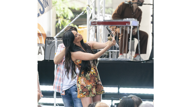 Singer Kacey Musgraves takes selfie for fans during