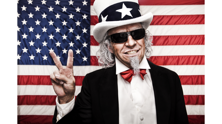 Uncle Sam with Sunglasses and Peace Sign