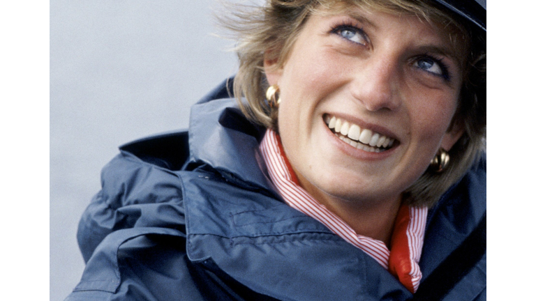 Princess Diana wearing a naval hat