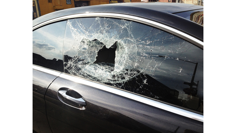 Smashed car window