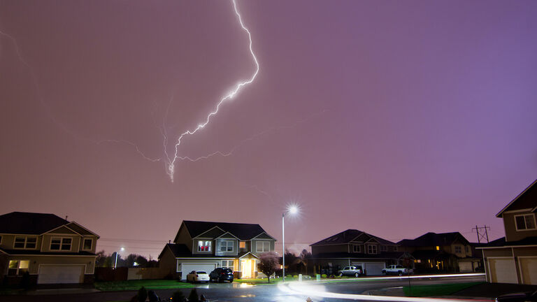 Lightning Strikes Above Home