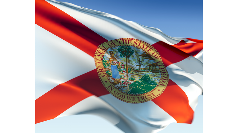 The red and white Florida flag