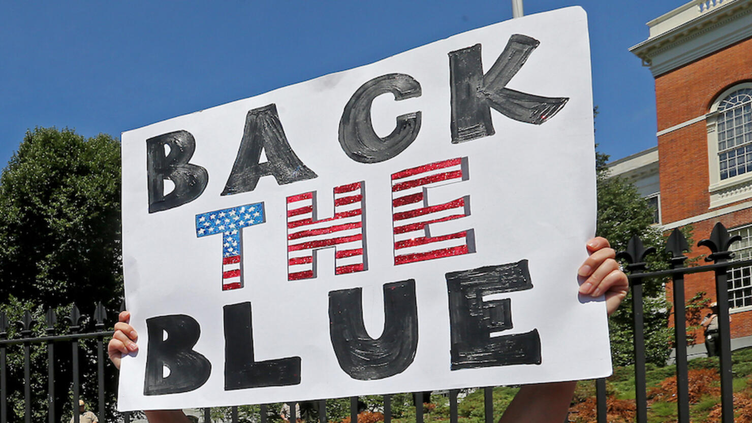 Massachusetts flag protest