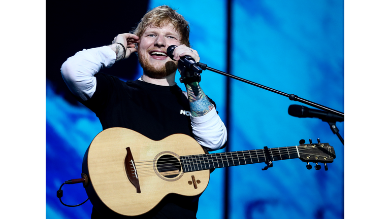 British singer Ed Sheeran performs in Moscow