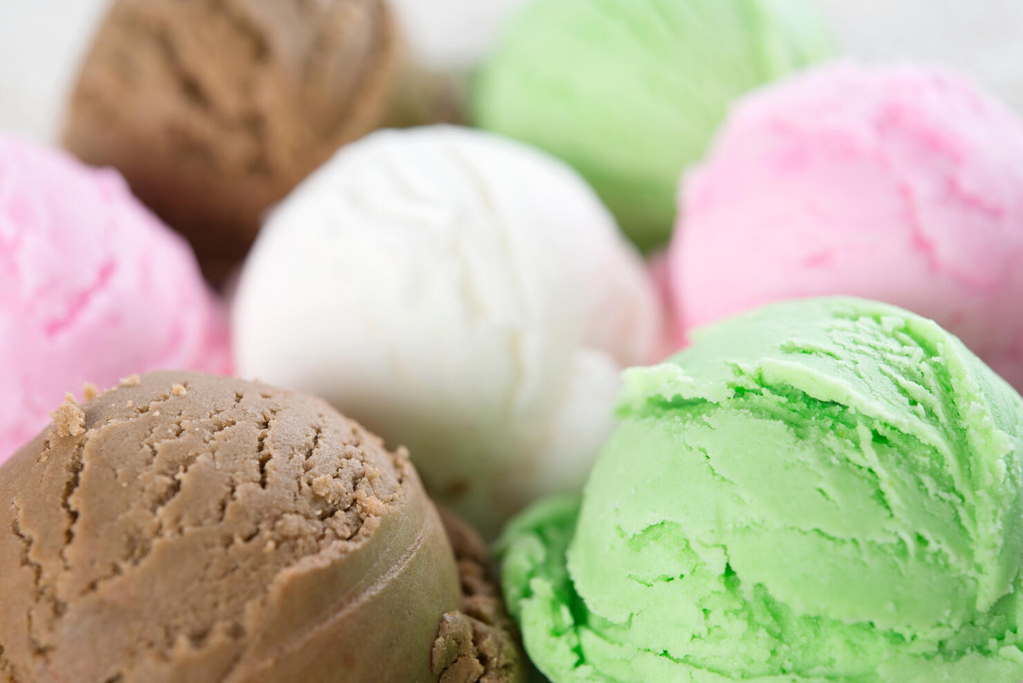 Close-Up Of Ice Cream Scoops
