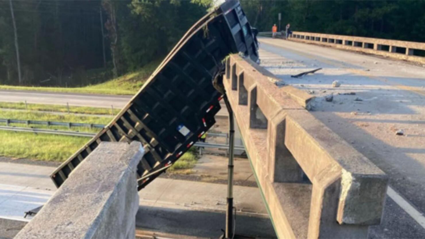 Dump Truck Crashes Into Bridge Causing It To Shift Six Feet iHeart
