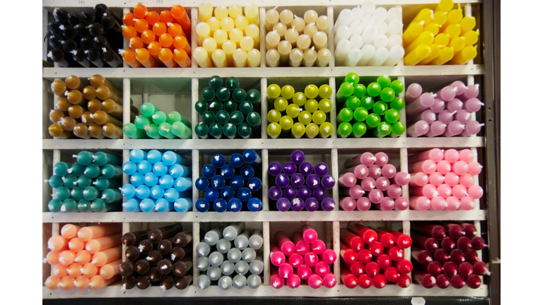 Colorful Candles in a Shop in Paris France