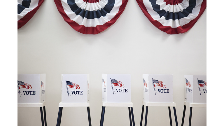 Voting booths in polling place