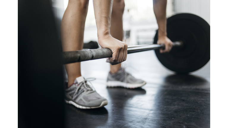 Woman lifting weights