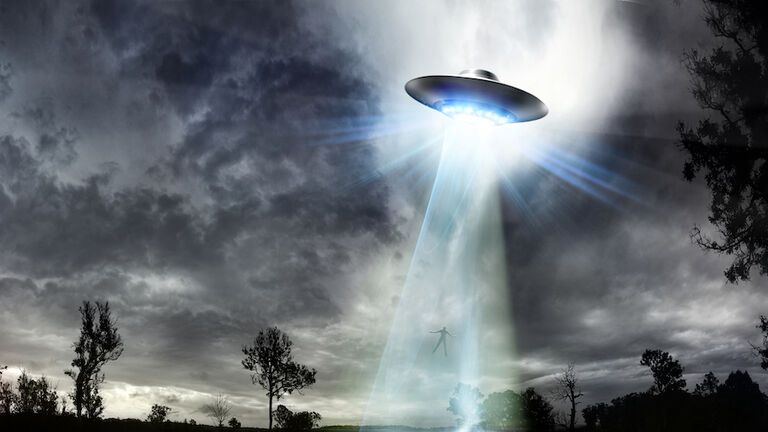UFO Beaming up a Man