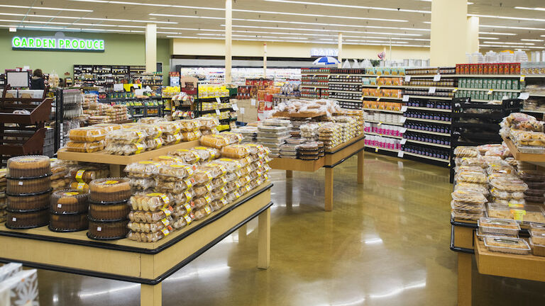 Baked goods section of grocery store