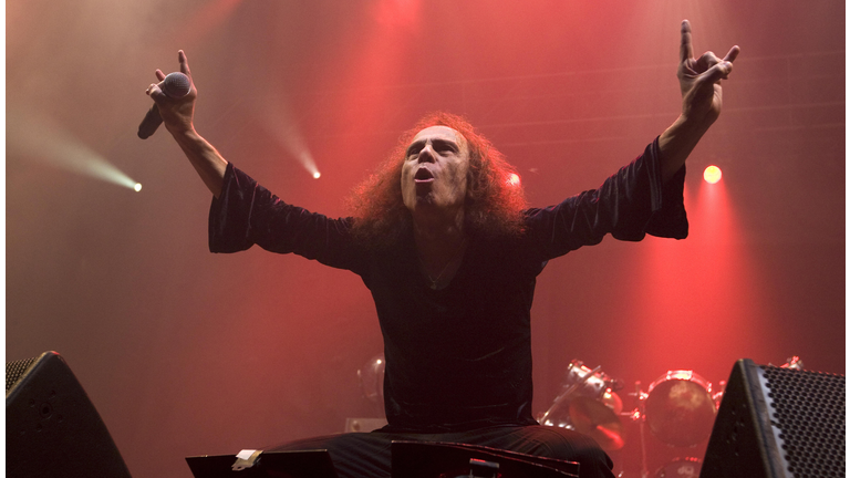 Frontman Ronnie James Dio of British hea