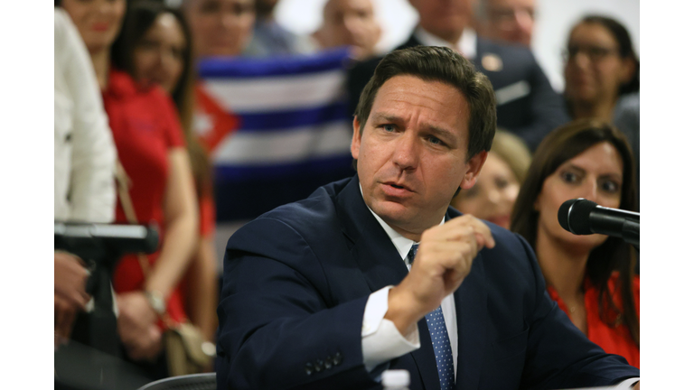 Florida Governor DeSantis Holds Roundtable On Cuba In Miami