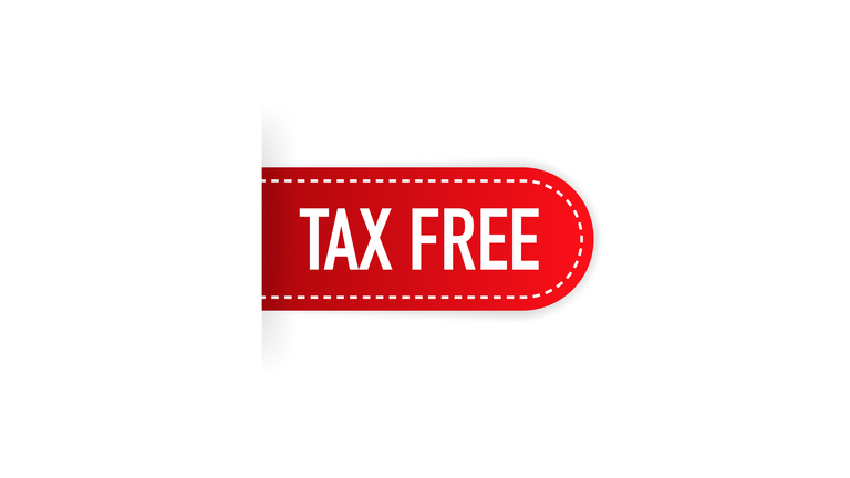 Tax free red label on white background. Vector illustration.