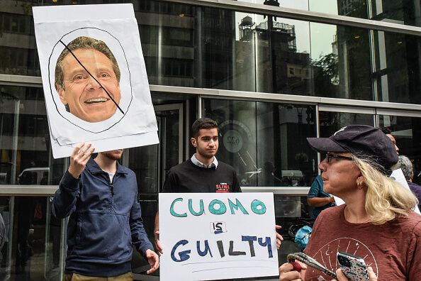 Protestors Rally At Gov. Cuomo's New York City Office Calling For Him To Resign