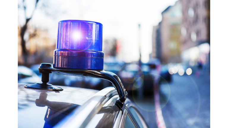 Police light on a civil car of the german police - (Berlin, Germany)