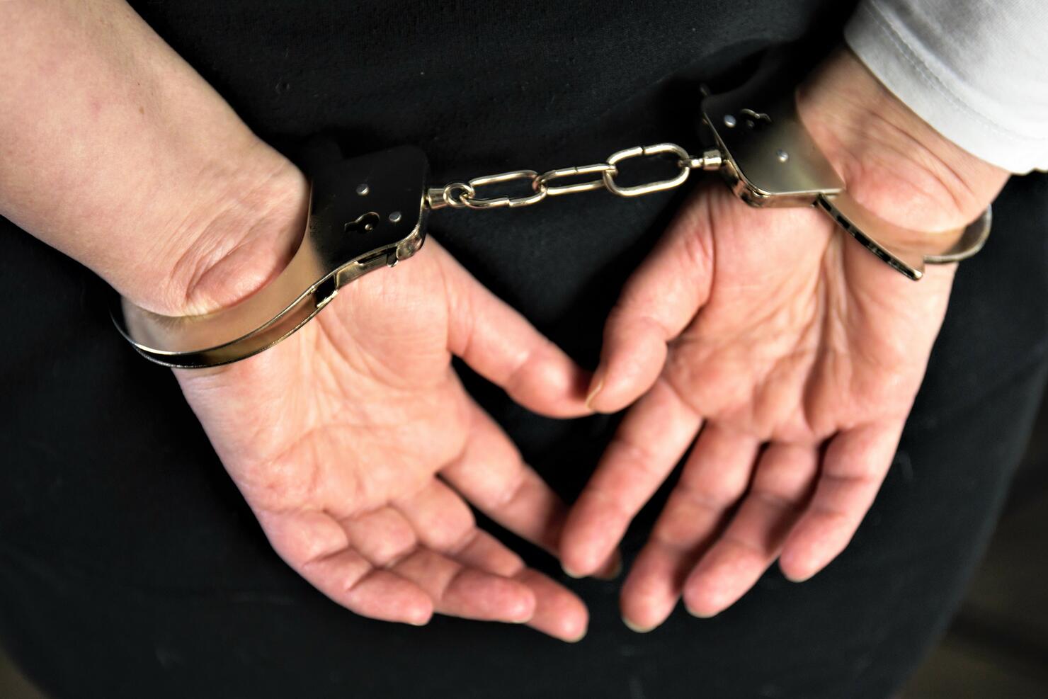Midsection Of Man With Handcuffs