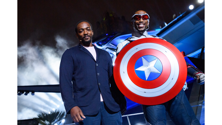 Anthony Mackie Joins Captain America During Grand Opening of Avengers Campus