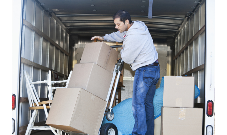 Man in moving truck