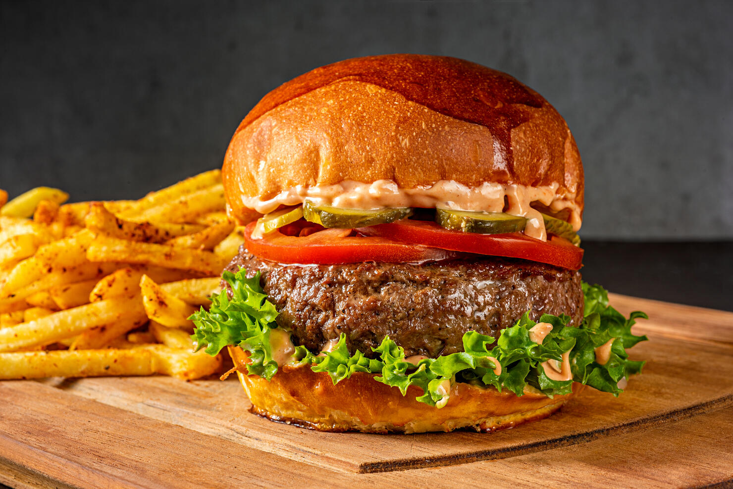 Burger with French Fries