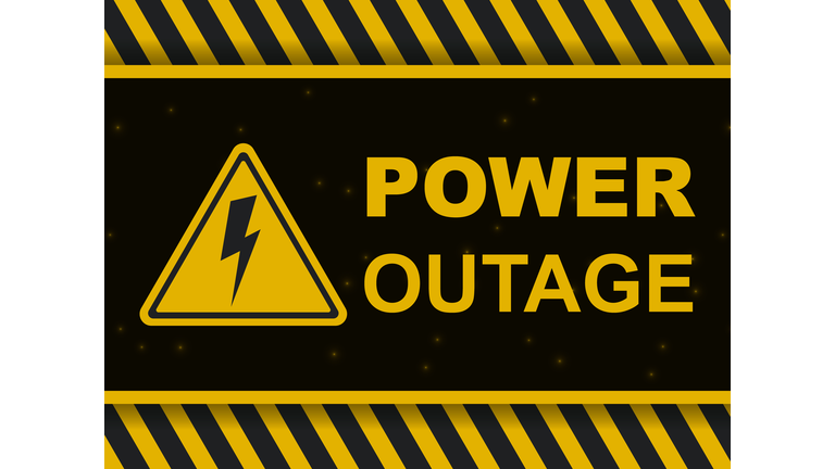 Power outage warning banner.