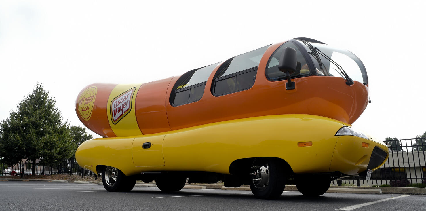 Oscar Mayer Wienermobile is parked Thursday in West Reading. Photo by Bill Uhrich  7/11/2019