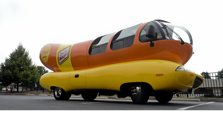 Oscar Mayer Wienermobile is parked Thursday in West Reading. Photo by Bill Uhrich  7/11/2019