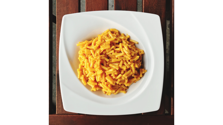 High Angle View Of Pasta In Plate On Table