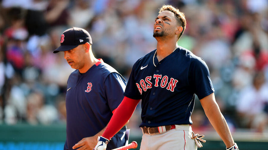 Worcester Red Sox pitcher Kaleb Ort (33) and catcher Connor Wong (7)  celebrate closing out an International League baseball game against the  Jacksonville Jumbo Shrimp on April 5, 2022 at 121 Financial