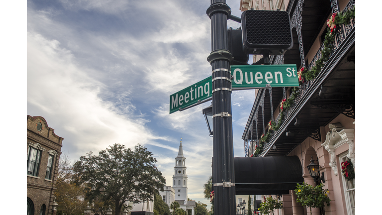 Intersection of Meeting and Queen Streets, Historic Charleston, South Carolina