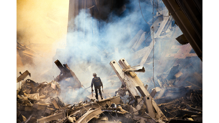 The Rubble of the World Trade Center on September 12, 2001.
