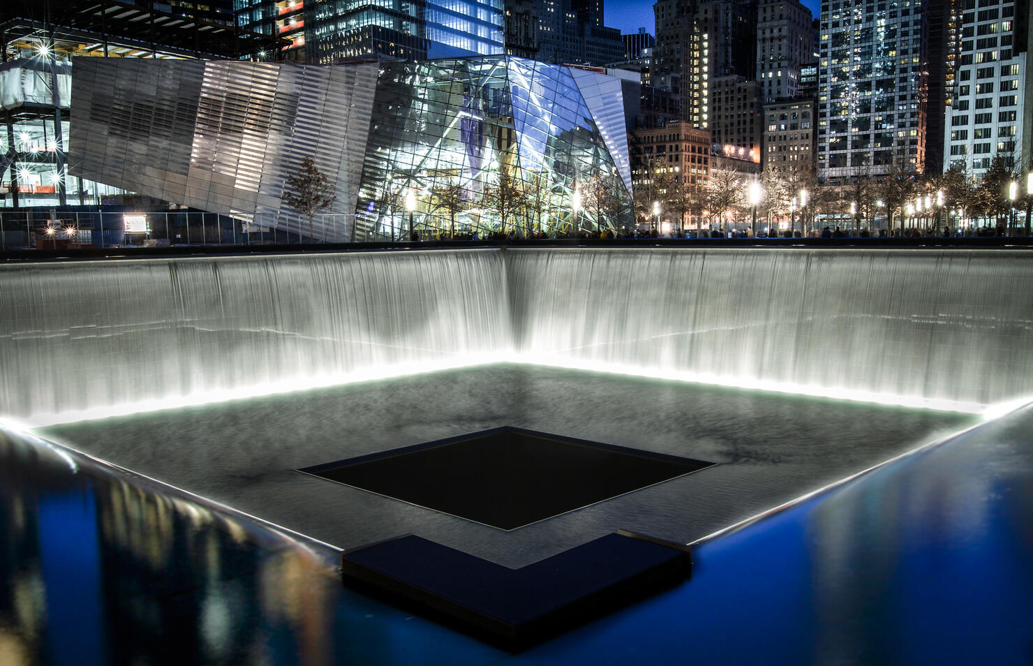 The National September 11 Memorial at Night