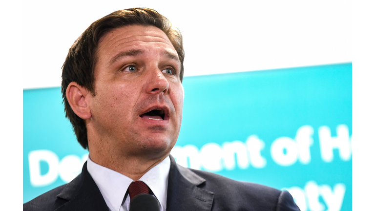 Florida Governor Ron DeSantis holds a news conference at the