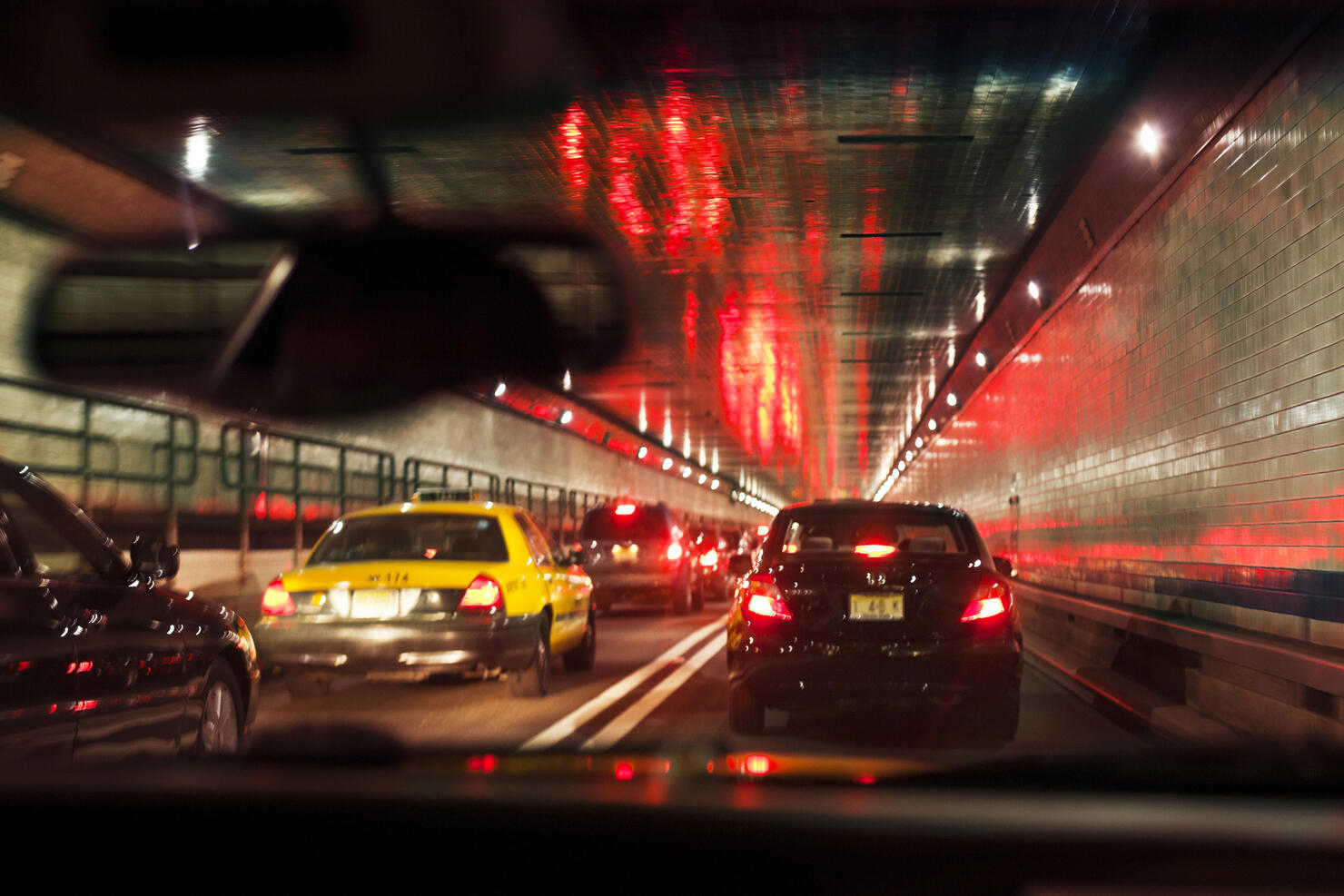 Cars in tunnel