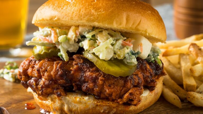 Homemade Spicy Nashville Hot Chicken Sandwich