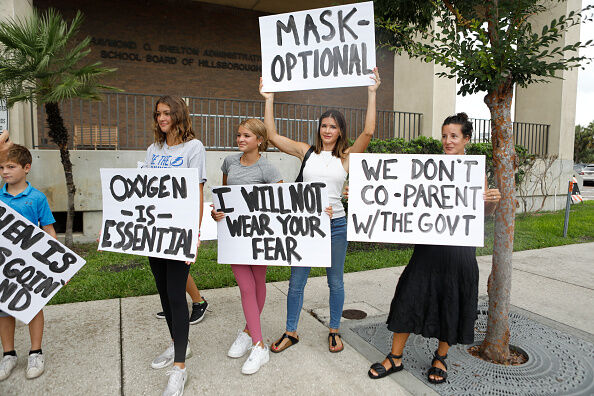 Parents Protest Mask Mandates At Florida School Board Meeting